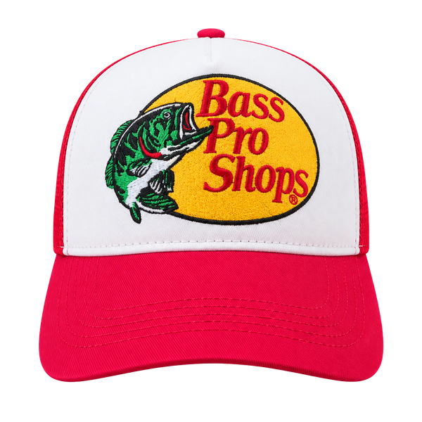 Bass Pro Shops Trucker Hat Youth Red White Mesh