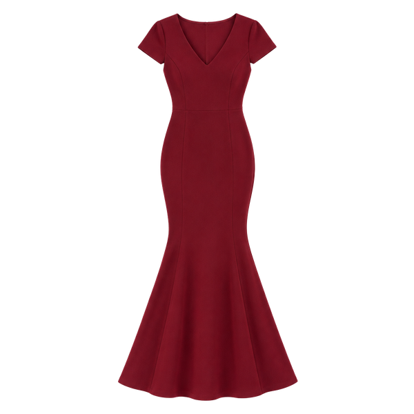 EDINSY Women's Evening Dress, Elegant V Neck Long Dress Mermaid Gown for Wedding.