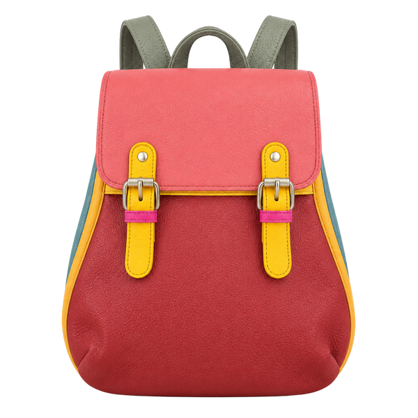 Soruka Freya Recycled Leather Colorblock Backpack Multicolored