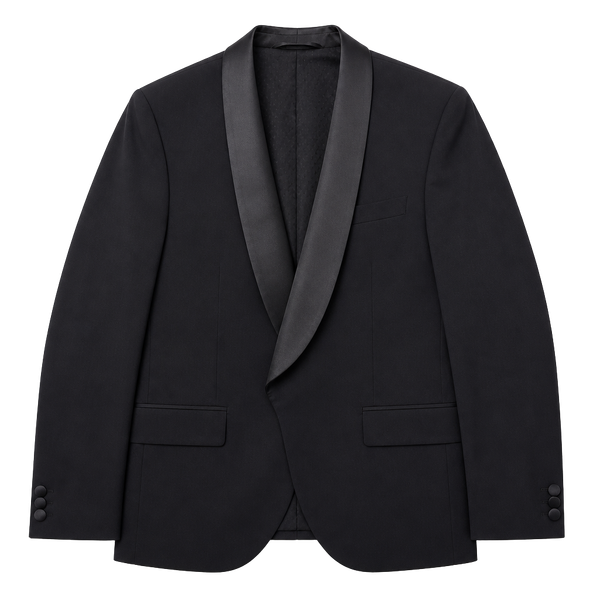 Bill Blass Vintage Mens 100% Wool Black Shawl Collar Tuxedo Jacket Formal