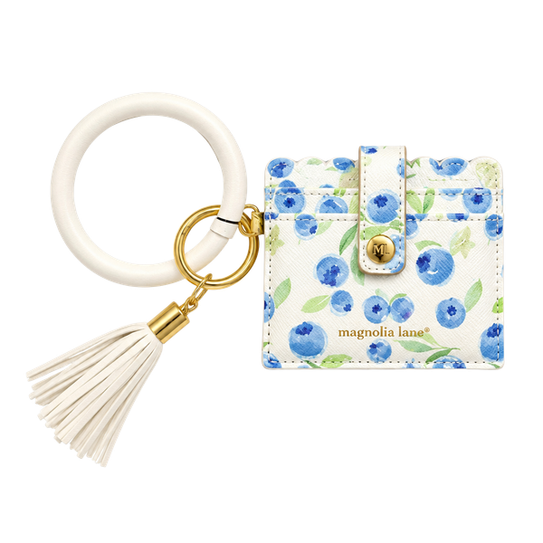 Nanette Lepore Blueberry Print Card Holder Wallet Keychain