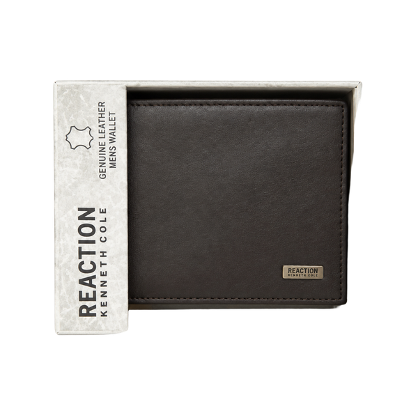 Reaction Kenneth Cole Handcrafted Leather Wallet Brown