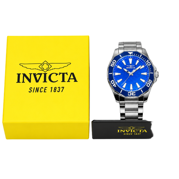 Invicta Diver Meridian Men's Watch 46mm Steel with Blue Bezel