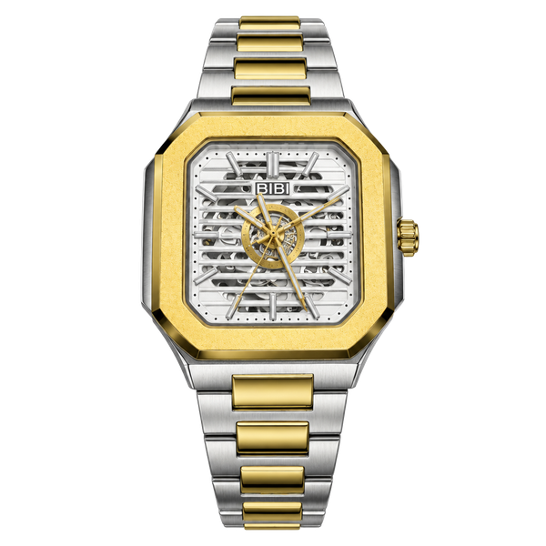 BIBI Luxury Watch Two-Tone Gold and Silver Skeleton Dial