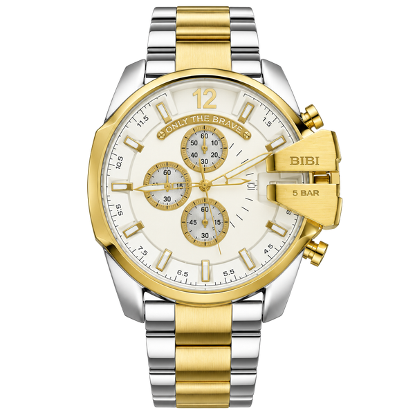 BIBI Luxury Watch Two-Tone Gold and Silver Chronograph