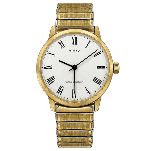 Timex Marlin 26160 Mechanical Watch White Roman Numeral Dial
