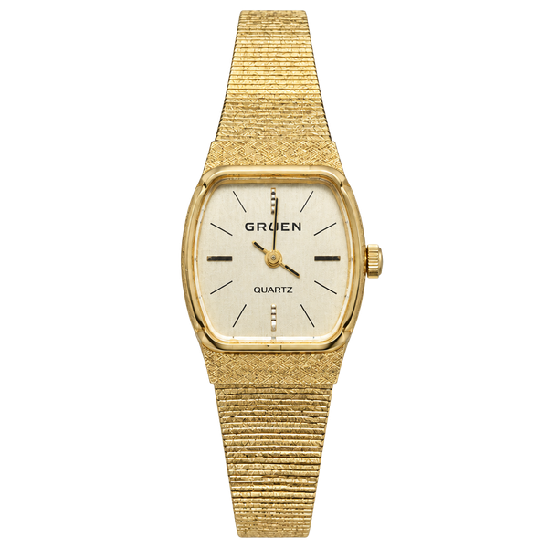 Vintage Gruen Quartz Gold Tone 