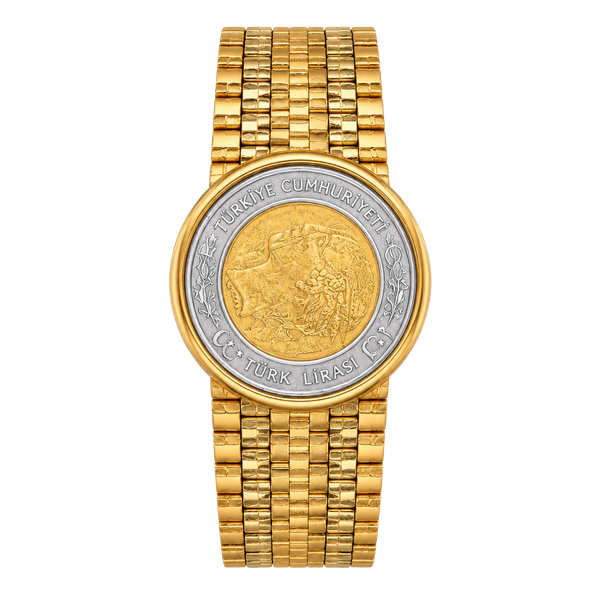 Italy Bellezza 500 Lire Coin Bracelet Gold Tone Metal
