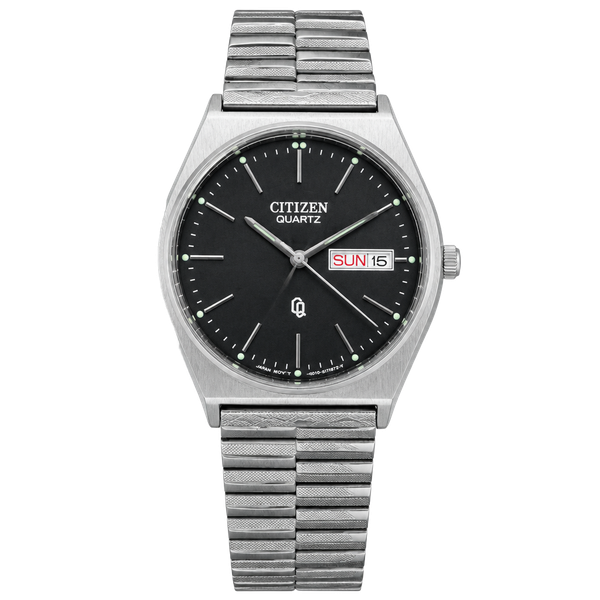 Citizen Quartz Black Dial Stainless Steel Watch