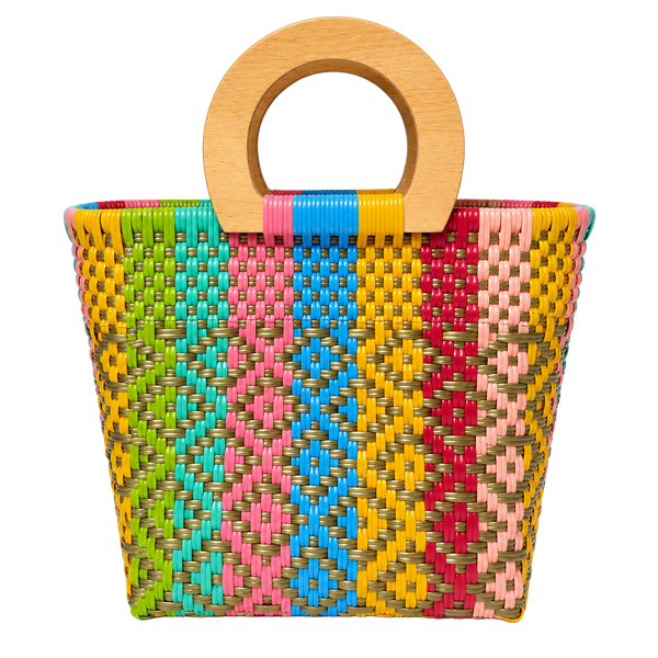  Tote  BAG. Mexico Handwoven.Beach Bag. Market Tote Bag.plastic fabric.