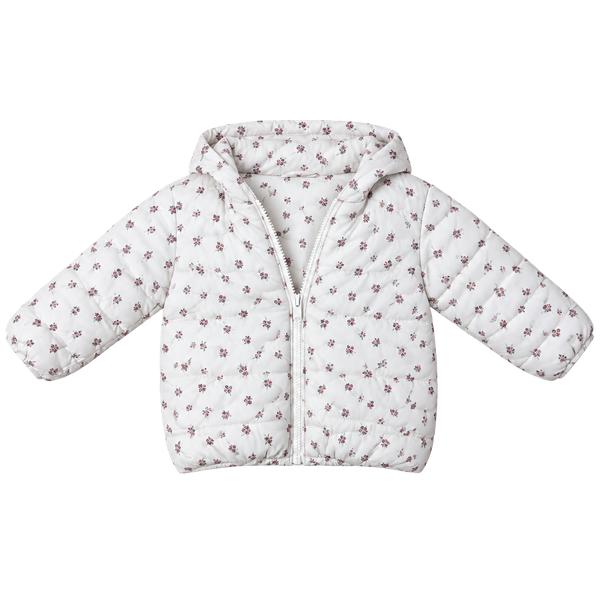 Baby Gap Floral Puffer Jacket 18-24 Months White Primaflo
