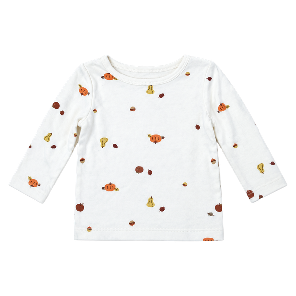 Carter's Baby Long Sleeve Thermal Top Size 9M White Pumpkin Print