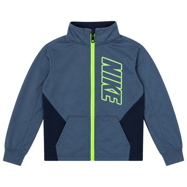Nike Full Zip Jacket Size 5/S 4-5 Yrs Blue Neon Green