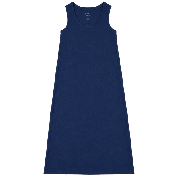 Pact Organic Cotton Tank Maxi Dress Size XS Blue