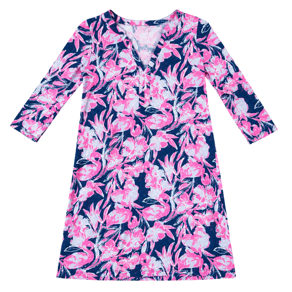 Lilly Pulitzer Marlee Dress Size XXS Inky Navy Flamingle