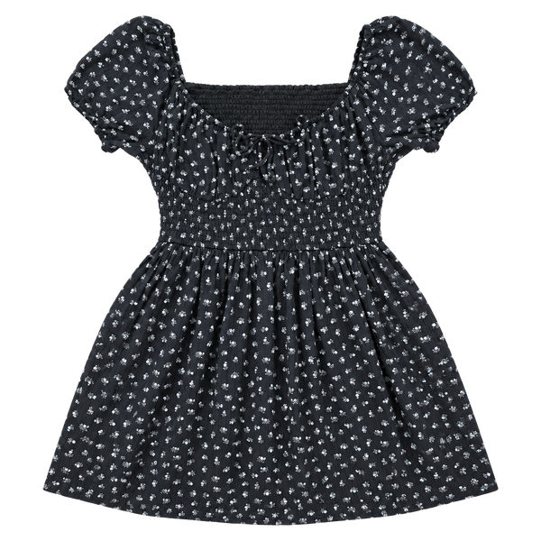 American Eagle Floral Smocked Mini Dress Size L Black