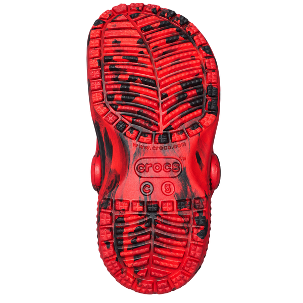 Crocs Classic Marbled Clog Size 5 Red Black Toddler Slip On Sandals