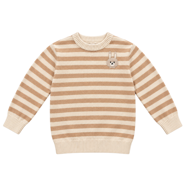 Cat & Jack Bunny Striped Sweater Size 2T Beige Tan