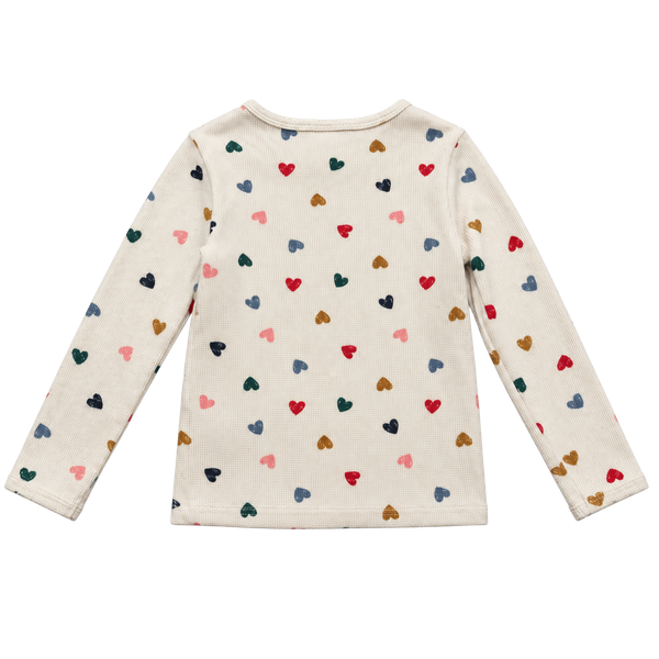 Old Navy Thermal Long Sleeve Shirt Size 4T Multi Heart Print