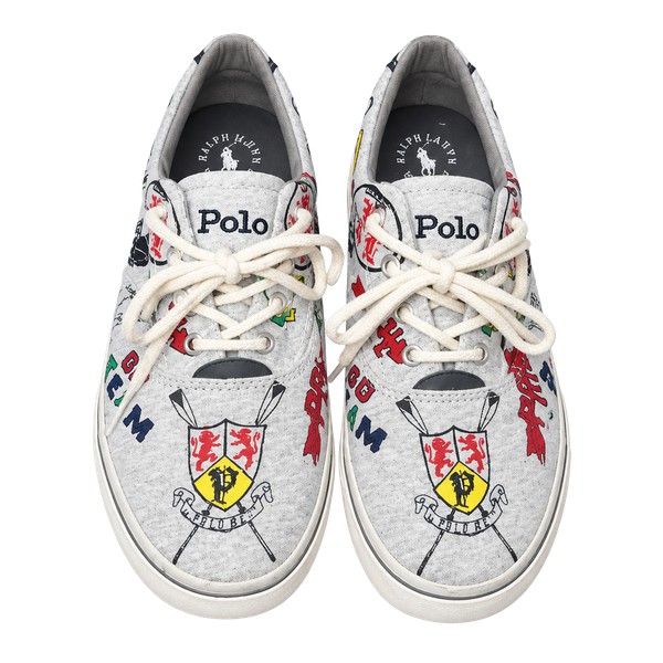 Polo Ralph Lauren Little Boy Thornton Grey/Doodle Print Sneakers Shoes size 3 