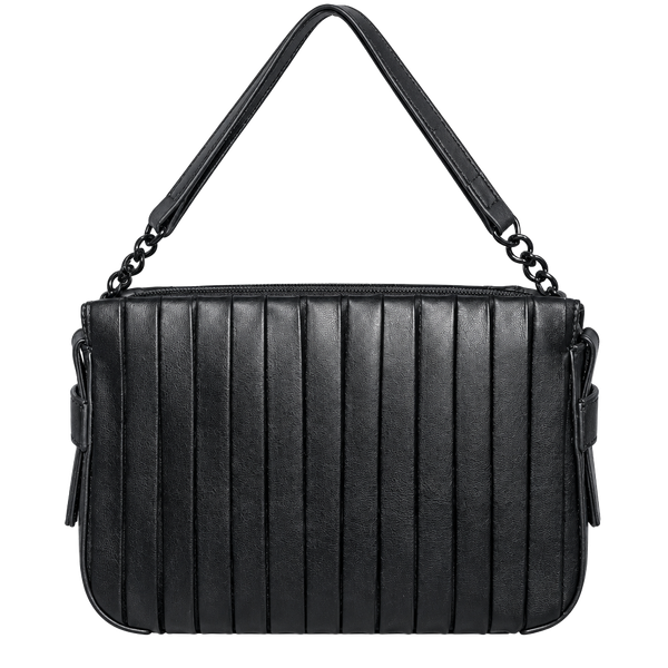 Simply Vera Vera Wang Pleated Crossbody Handbag Black Chain Strap