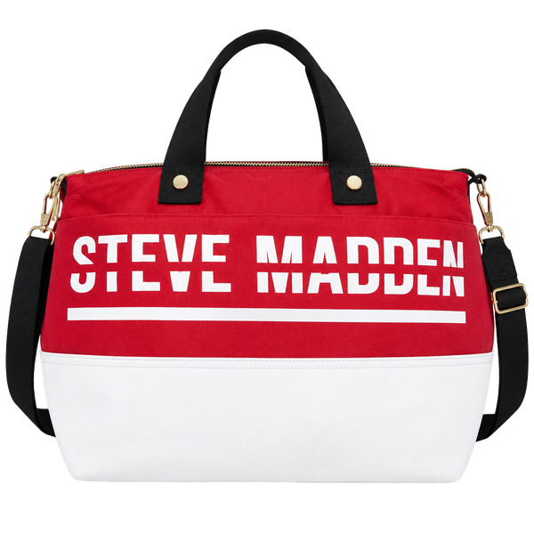 Steve Madden Weekender Overnight Duffle Bag Red White