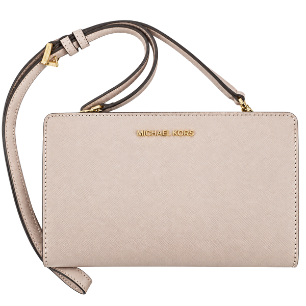 Michael Kors Jet Set Travel Crossbody Bag Pink Saffiano Leather