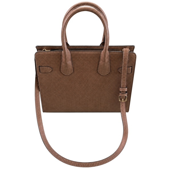 A New Day Brown Lizard Print Top Handle Satchel Bag with Detachable Strap