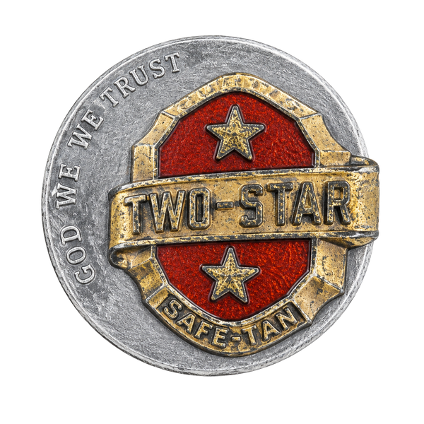 B.B. Co. Vintage Two Star Salesman Award Pin Sterling Silver Red Enamel