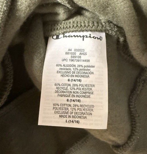 Yth Champion Hoodie Size L (14/16) Green Tie Dye Pullover Sweatshirt Fall Winter 8