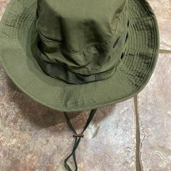 ORIGINAL VIETNAM WAR US ARMY INFANTRY OD SUMMER BOONIE FIELD HAT-6 5/8, 1969