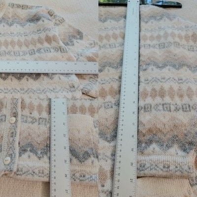 Vintage Arte Inka Alpaca Cardigan Sweater M Peru Pastel Fair Isle Geometric 15