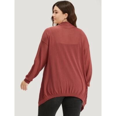 Plus Size 22 24 3x BloomChic Geometric Plisse Loose Open Front Cardigan shrug 3