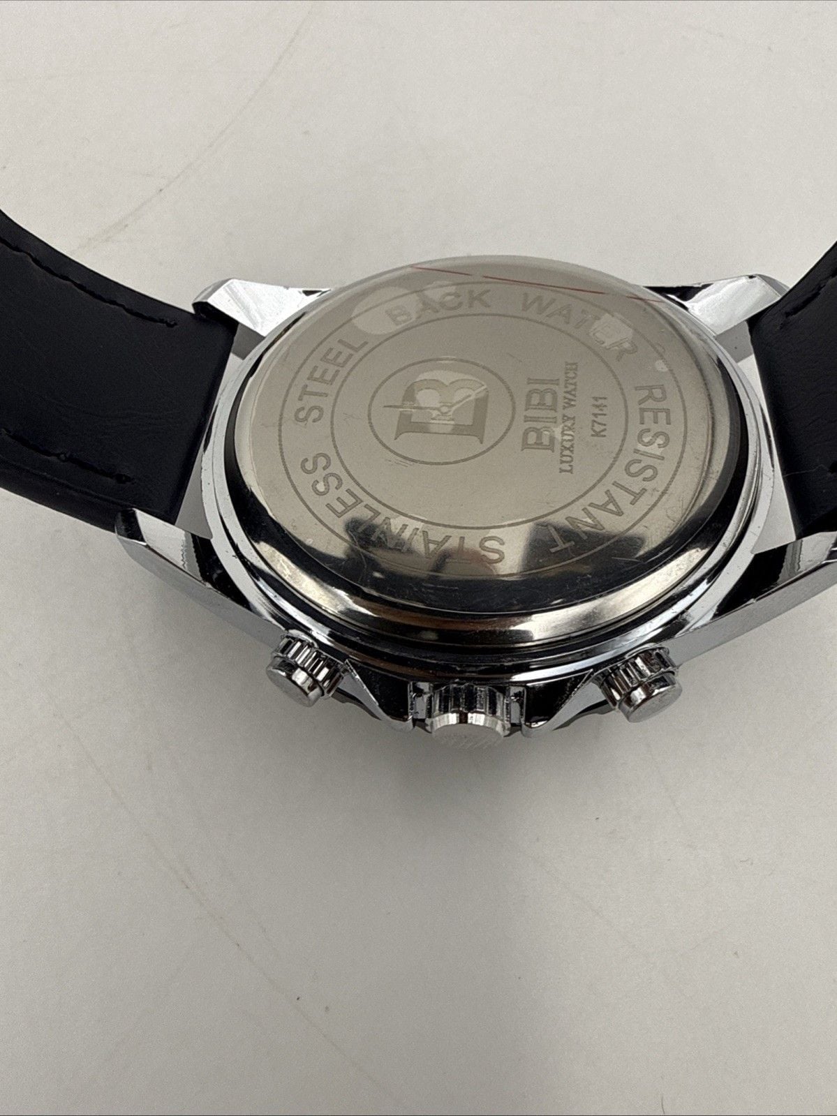 🔥 BIBI Men’s Watch B0184 Blue Strap Silver Case Black Bezel Date 40 mm NIB 🔥 6
