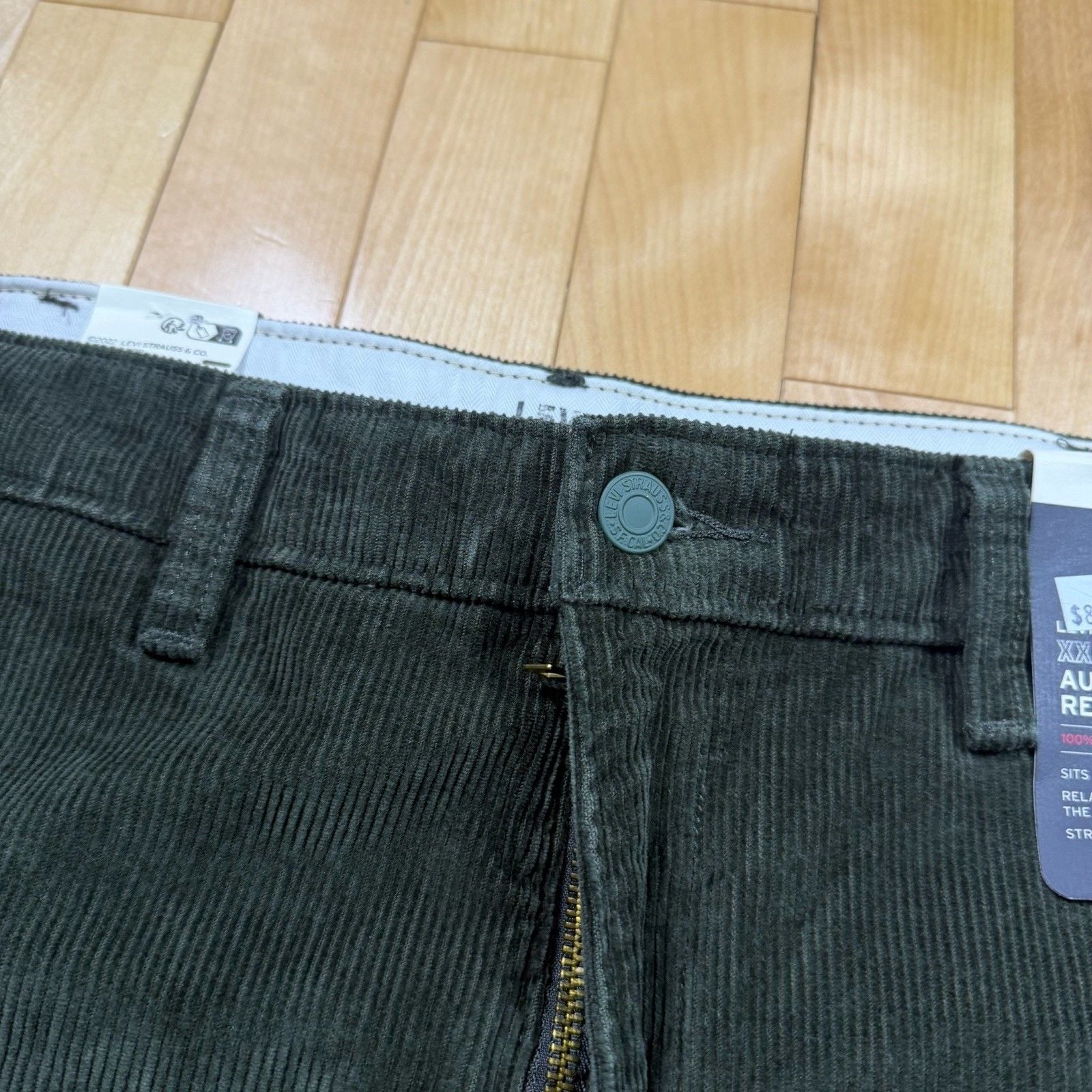 Levi's XX Chino Authentic Relaxed Corduroy Pants Green Men's 38x30 Straight 12