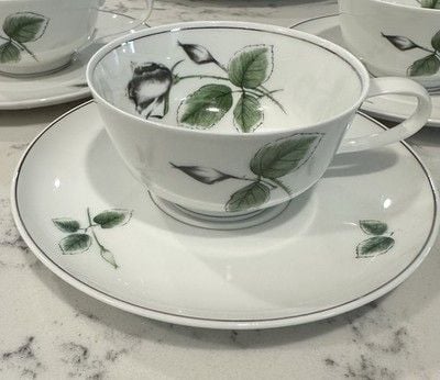 VTG set of Rosenthal Continental dinnerware in the "Midnight Rose" patter 6