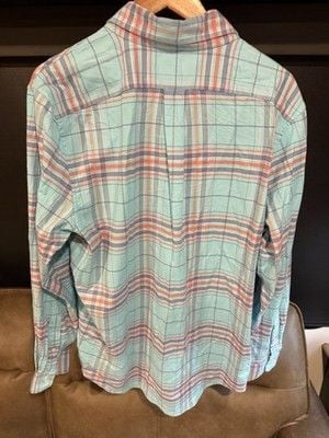Vineyard Vines Mens Large L Tucker Plaid Button Down Shirt Blue Pink Whale 5