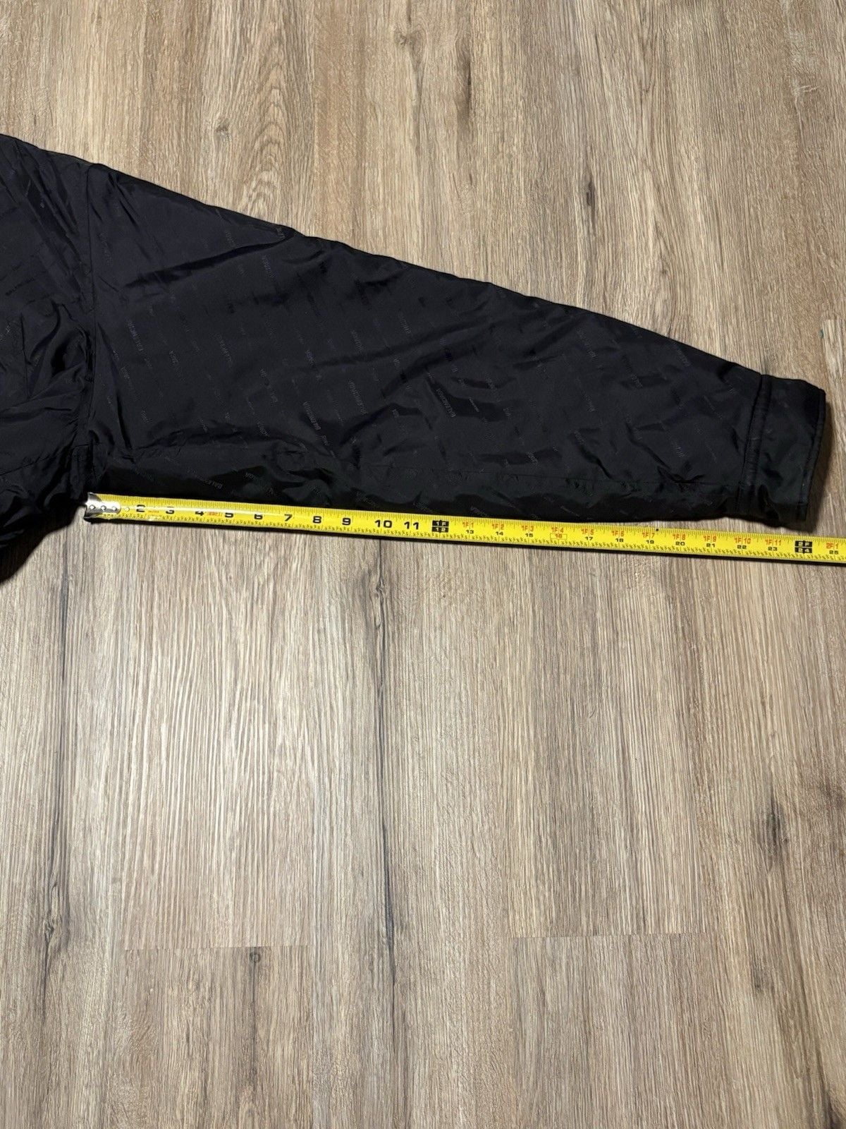 Balenciaga Wardrobe Unisex Quilted Jacket Size 50 Black Italy Allover Logo Snap 14