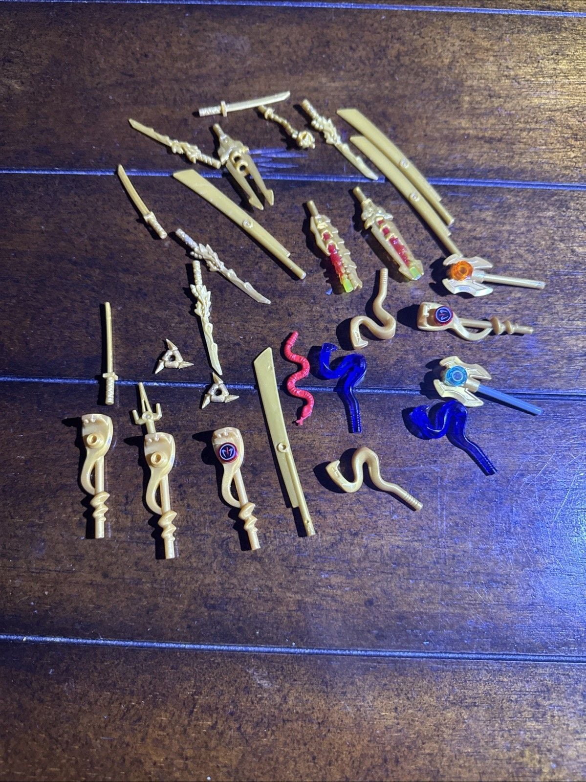 LEGO Ninjago Golden Weapon Accessory Lot - Serpentine Staves Techno Blades Lot 2