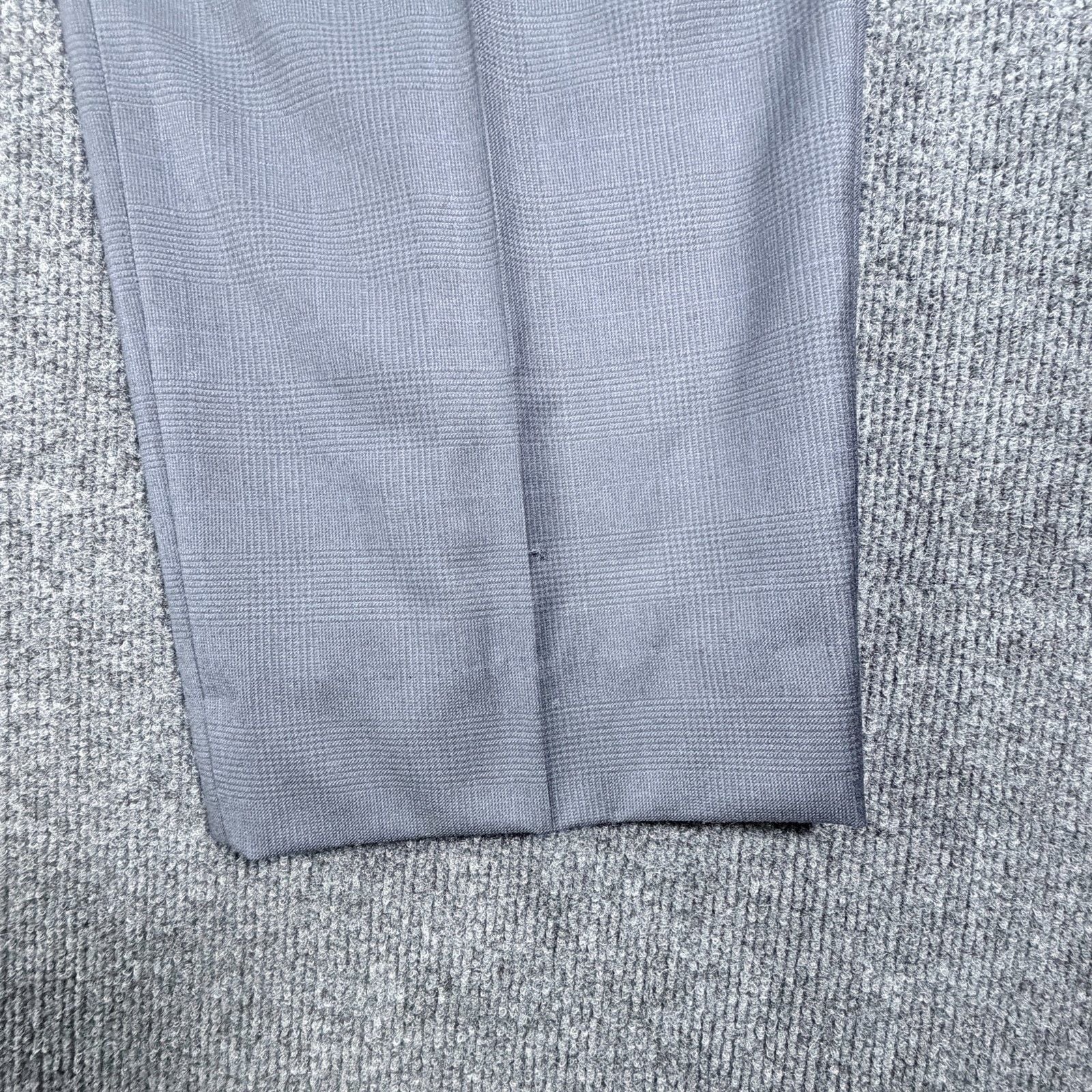 Vintage Brooks Brothers Pure Wool Suit 2 Pc Gray Blue Check Plaid 43R W38 L29.5 21