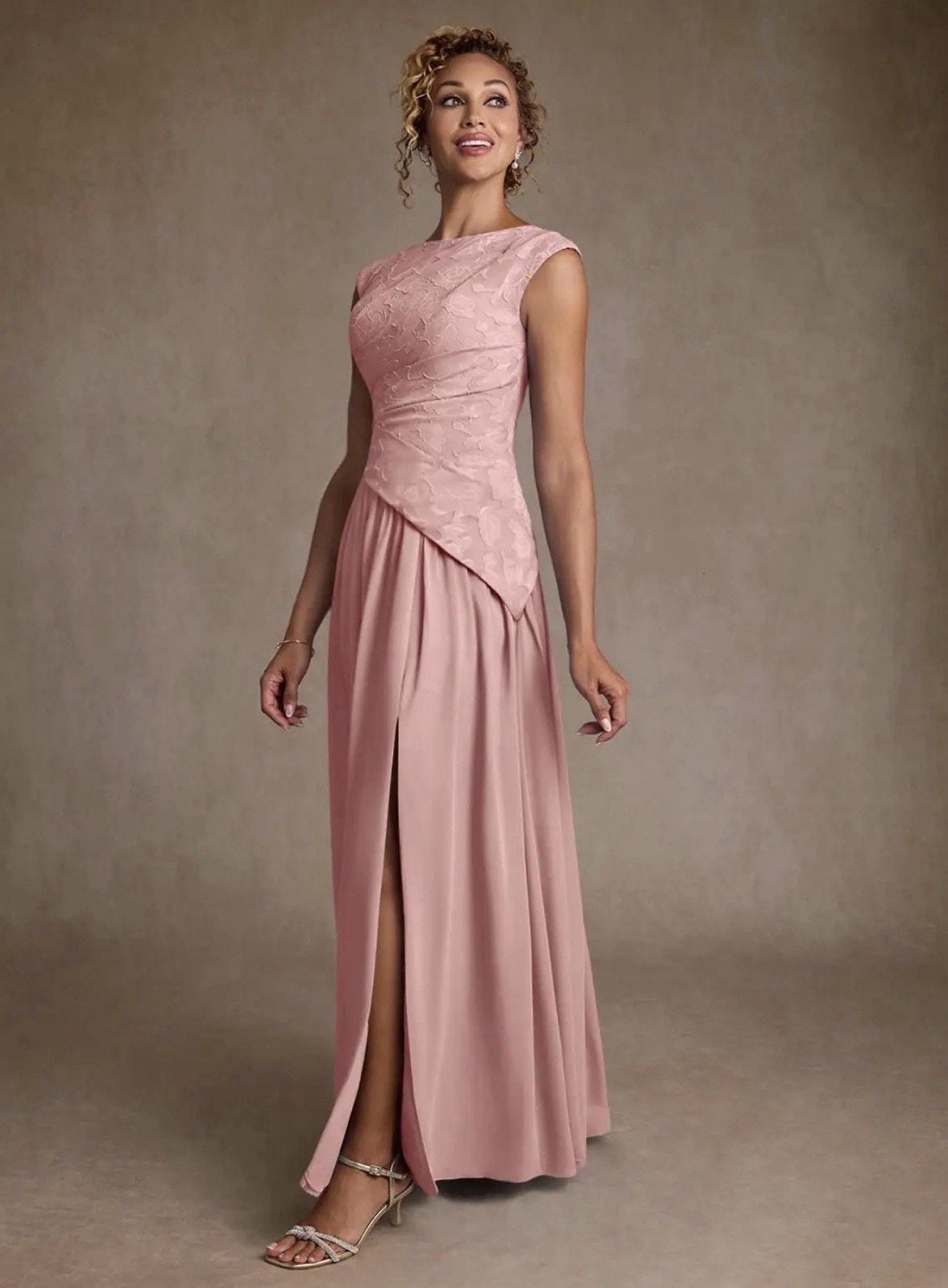 Azazie KalleenDusty Rose A-Line Pleated Chiffon Dress 4