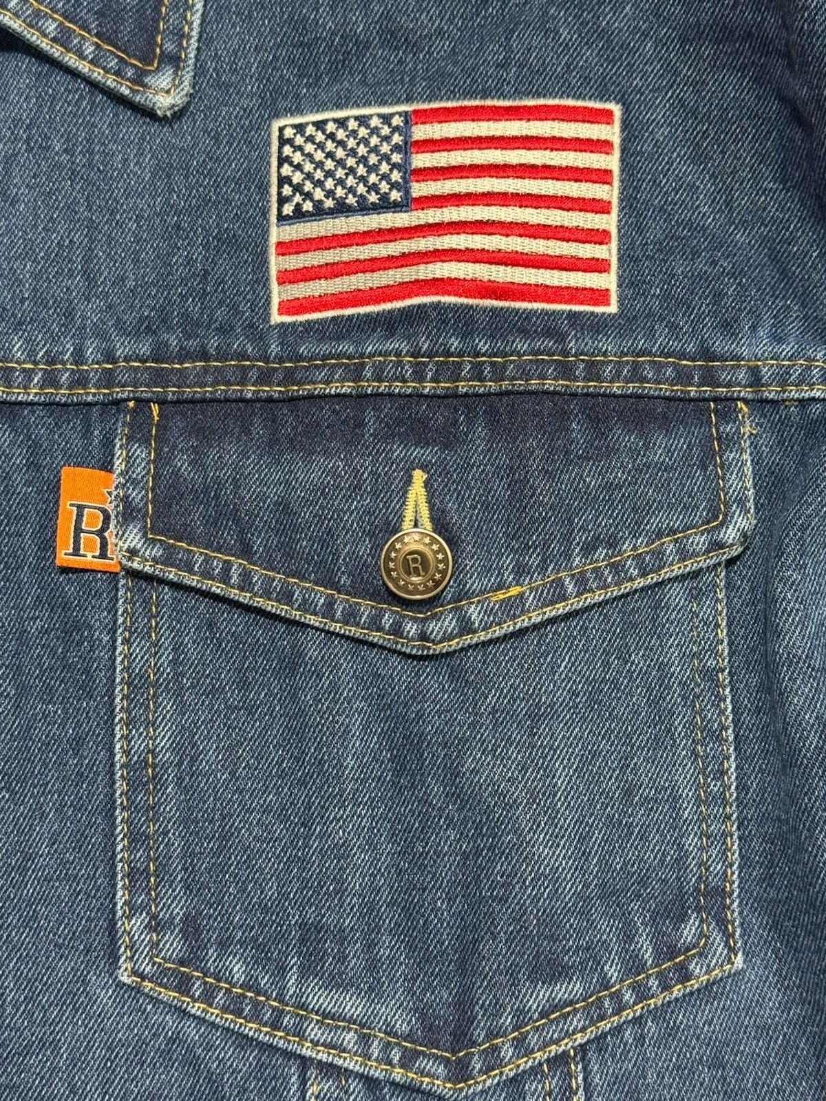 Usa Made Mens Denim Jacket XL Revival Usa Patch American Vintage Look 4