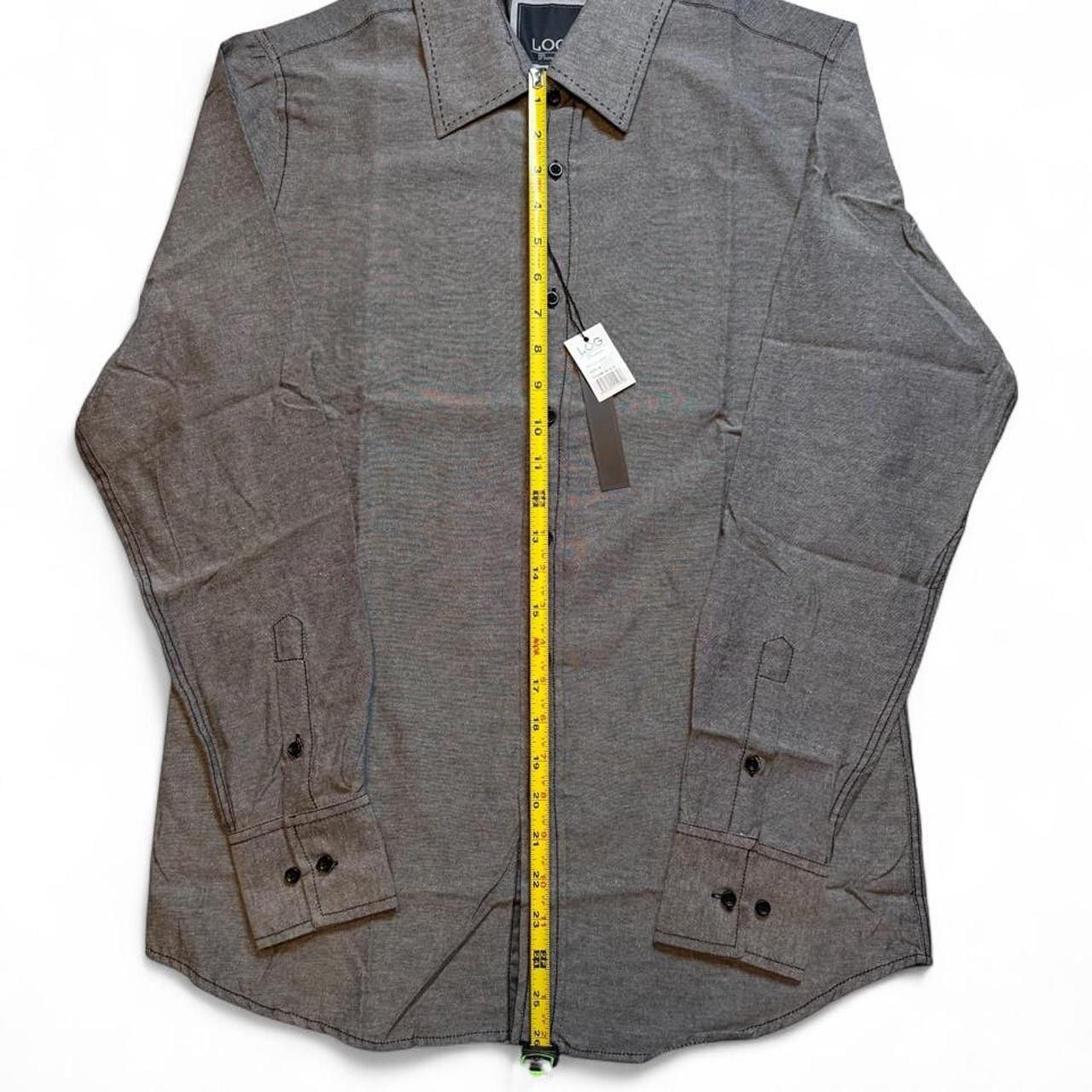 Log wear men’s Gray button-up shirt size medium dimensions in the pictures brand new with tags 3