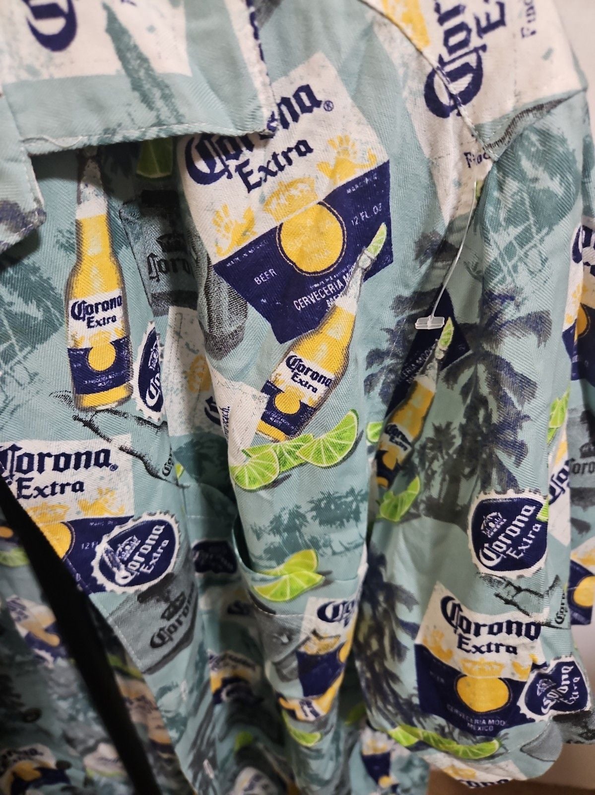Newport Blue Corona Extra Hawaiin Button Up Shirt M 3