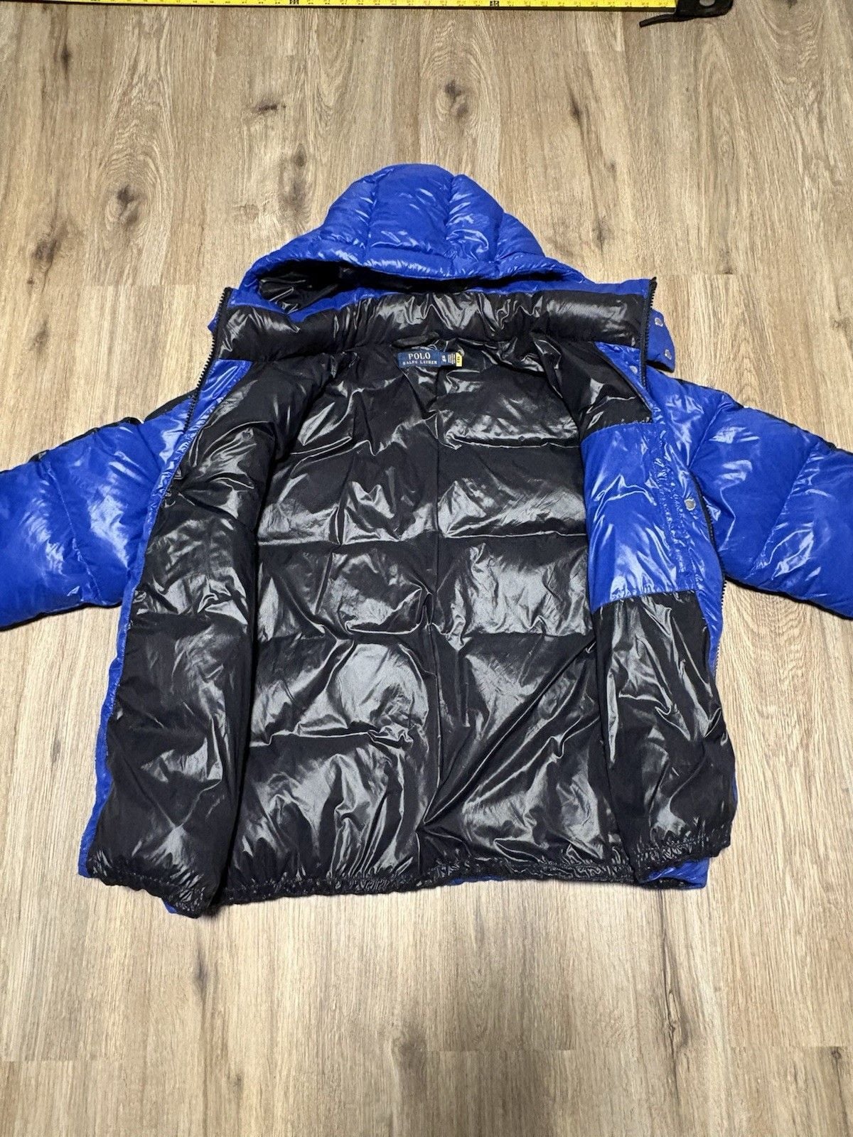Polo Ralph Lauren Down Jacket Women’s Royal Blue Big Pony Hooded Puffer SIZE XL 16