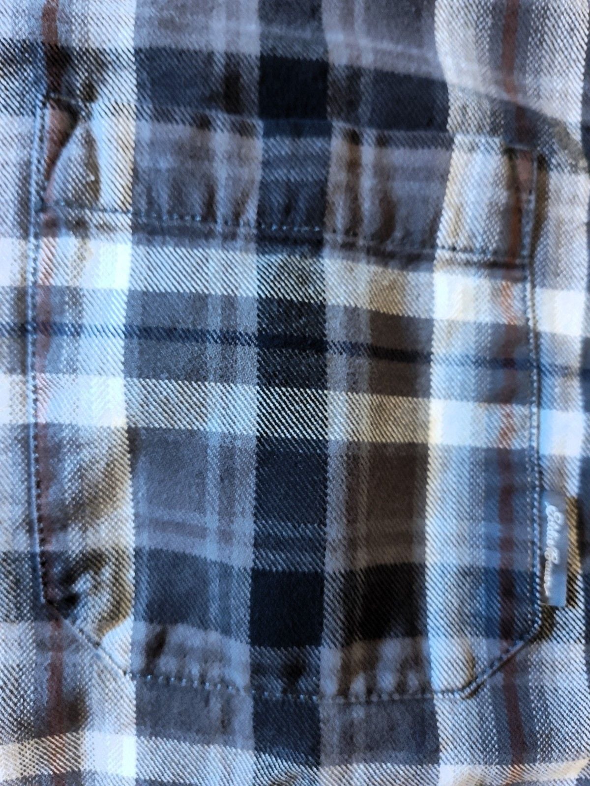 Eddie Bauer Classic Fit Men's Size Large Black, Gray & White Flannel Shirt 5