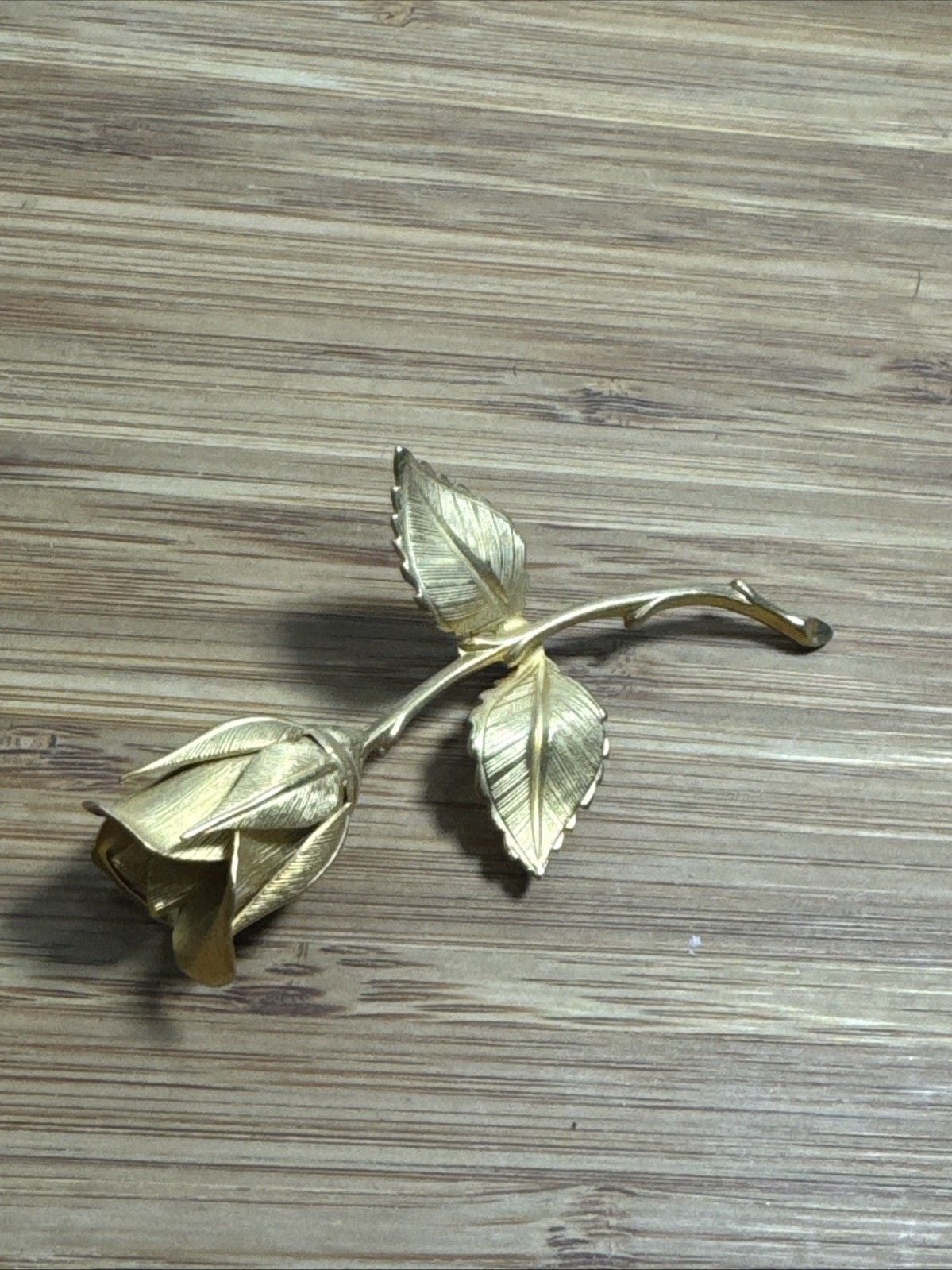 Vintage MFA Signed Golden Rose Flower Brooch Pin Museum Fine Arts Boston Gold 3