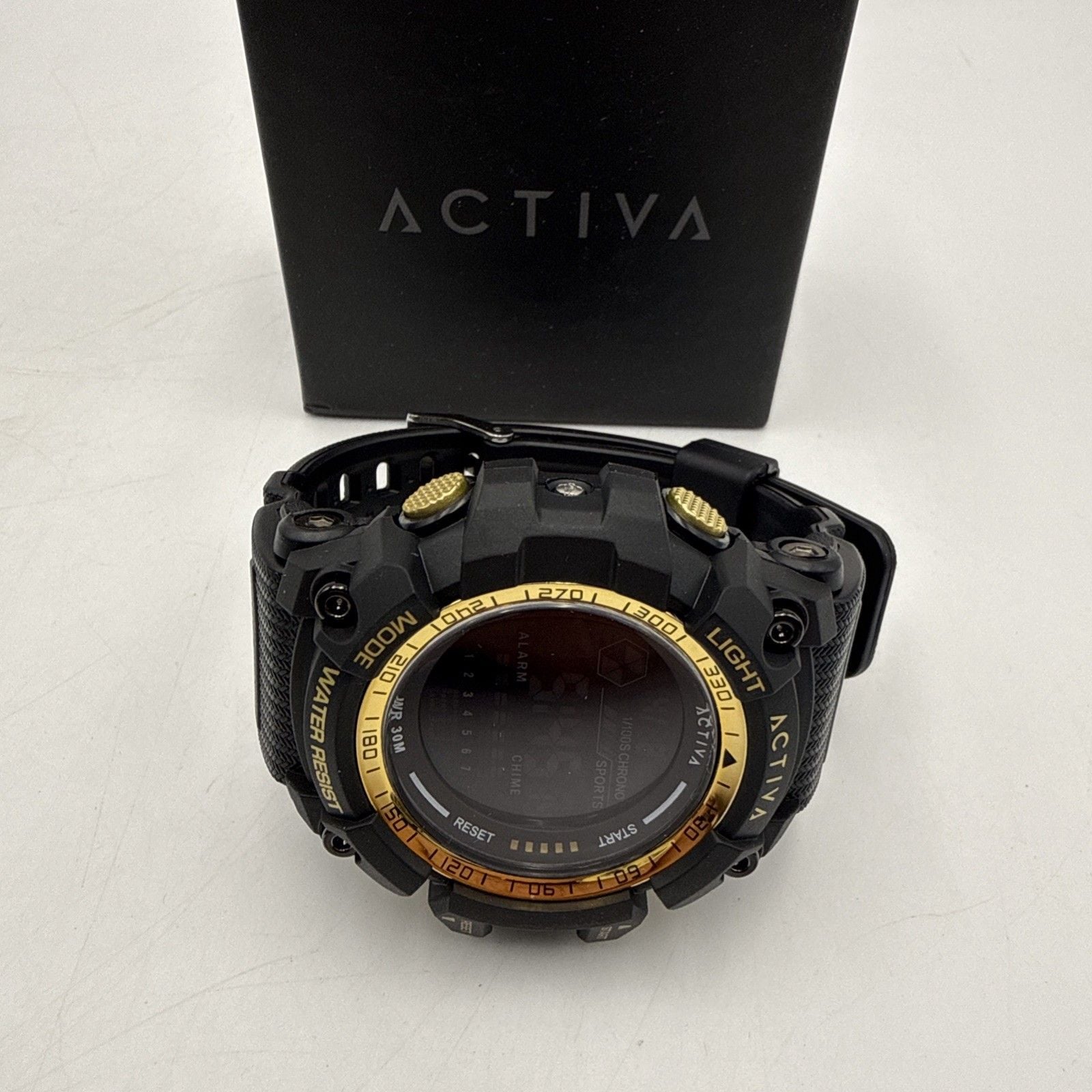 Activa by Invicta ACW8020-004 Men’s Black Gold Digital Sport Watch 56mm NIB 6