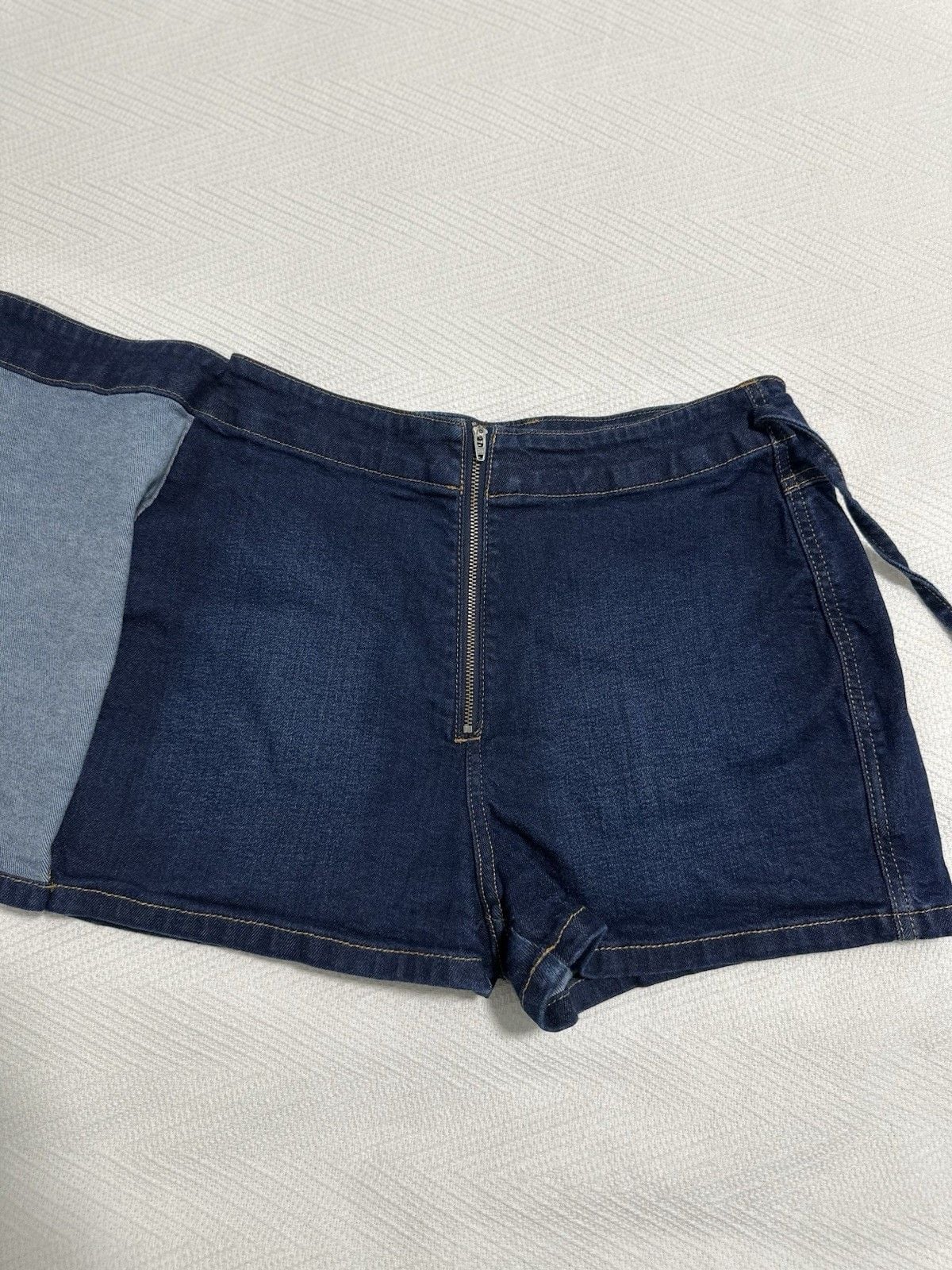 HARPER HERITAGE Women's Denim Wrap Cotton Mini Skirt SIZE M Dark Blue 7