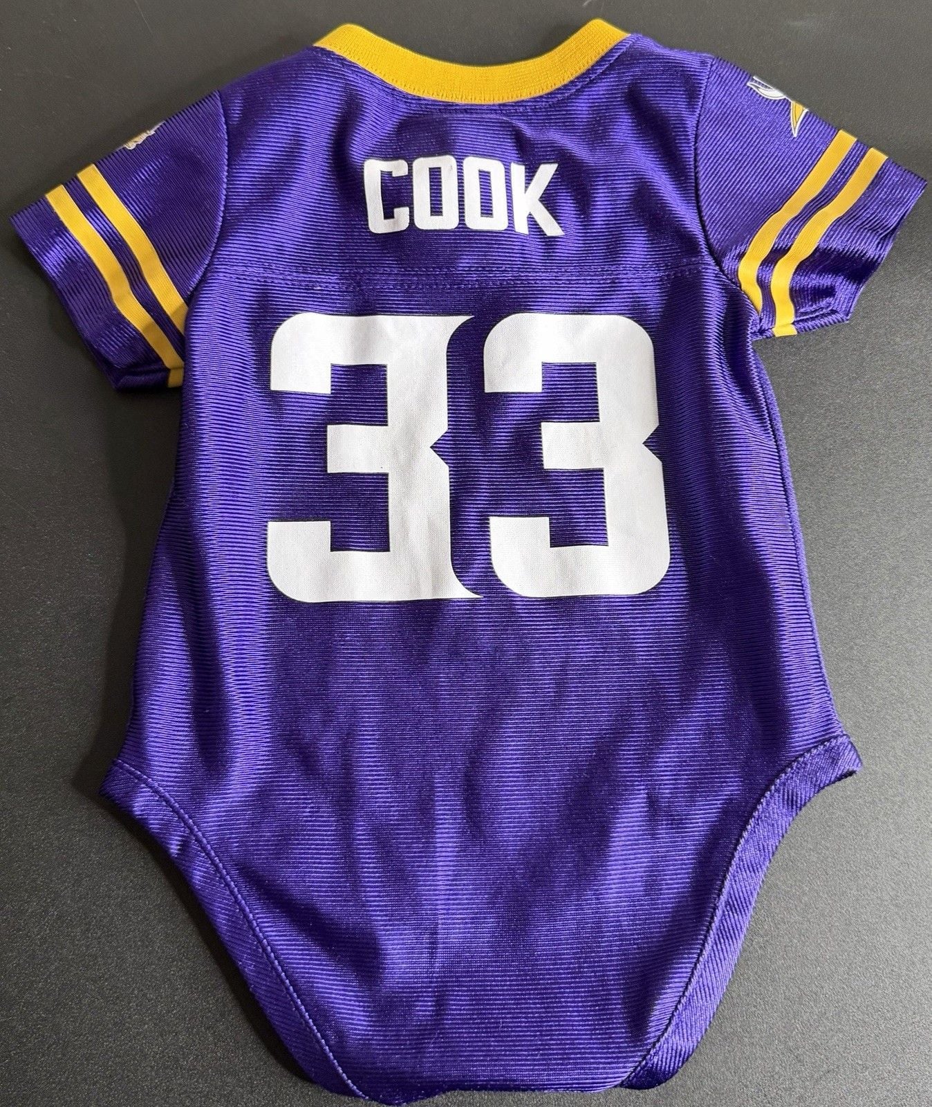 NFL Team Apparel Kids Minnesota Vikings #33 Cook Baby Bodysuit 3-6M Purple 7